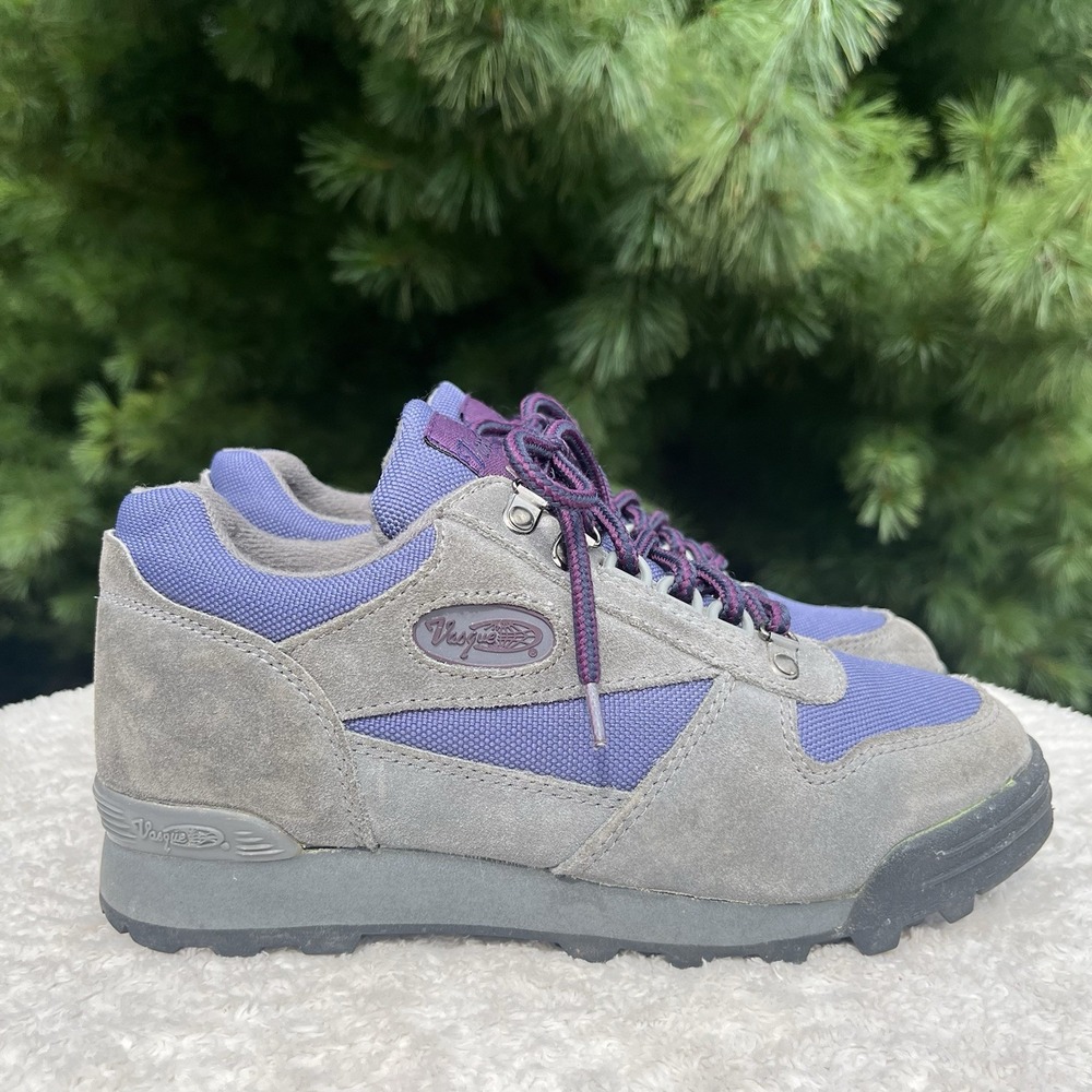 Vintage Vasque Hiking Shoe 7329 Womens 9 Gray Purple Suede Leather Outdoor Boot